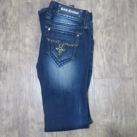 Rock Revival Jeans Women's Jacklyn Skinny 26 Embellished Shimmer  NWOT DEFECT - Picture 3 of 10